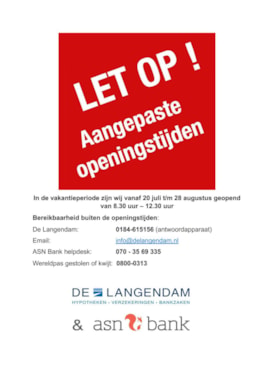 GEWIJZIGDE OPENINGSTIJDEN vakantie2026b